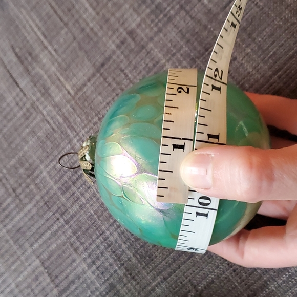 Vintage West Germany opalescent green glass Christmas ornament - Picture 12 of 15